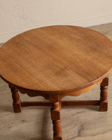 Large Oak Side Table w/ Scalloped Apron by Henning Kjarenulf, Denmark, 1970's - Lone Fox
