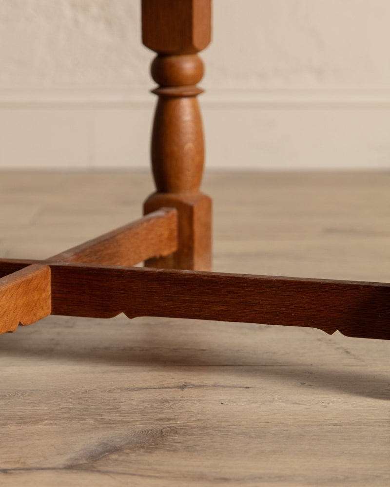 Large Oak Side Table w/ Scalloped Apron by Henning Kjarenulf, Denmark, 1970's - Lone Fox