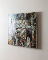 Large Postmodern Abstract Figural Oil Painting - Lone Fox