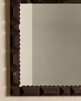 Large Scalloped Tramp Art Wall Mirror, Early 19th Century - Lone Fox