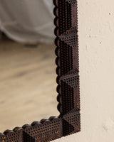 Large Scalloped Tramp Art Wall Mirror, Early 19th Century - Lone Fox