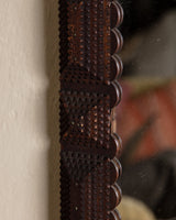 Large Scalloped Tramp Art Wall Mirror, Early 19th Century - Lone Fox