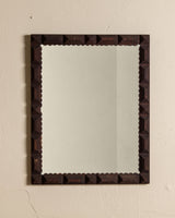 Large Scalloped Tramp Art Wall Mirror, Early 19th Century - Lone Fox