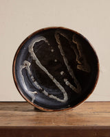 Large Shallow Studio Fruit Bowl in Black/White, Signed - Lone Fox