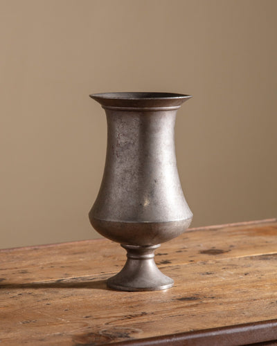 Large Silver Pewter Fluted Vase, 1950's - Lone Fox