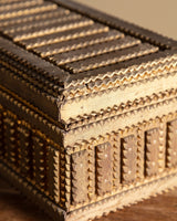 Large Tramp Art Box in Gold Paint Finish, American, Early 20th Century - Lone Fox
