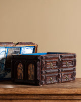 Large Tramp Art Box with Lion Hardware, American, 19th Century - Lone Fox