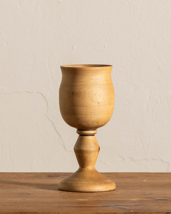 Large Turned Wood Goblet - Lone Fox