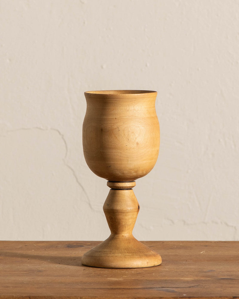 Large Turned Wood Goblet - Lone Fox