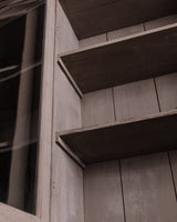 Large Two Piece Painted Oak Cabinet w/ Glass Doors, France, 19th Century - Lone Fox