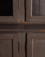 Large Two Piece Painted Oak Cabinet w/ Glass Doors, France, 19th Century - Lone Fox