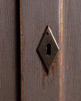 Large Two Piece Painted Oak Cabinet w/ Glass Doors, France, 19th Century - Lone Fox