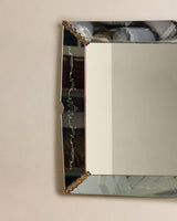 Large Venetian Mirror with Etched Details & Gilt Corners, Italy, 1950s - Lone Fox