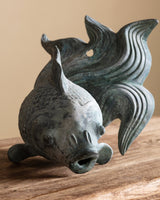 Large Verdigris Copper Fish Sculpture, Early 20th Century - Lone Fox