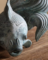 Large Verdigris Copper Fish Sculpture, Early 20th Century - Lone Fox