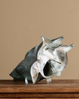 Large Verdigris Copper Fish Sculpture, Early 20th Century - Lone Fox
