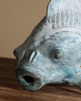 Large Verdigris Copper Fish Sculpture, Early 20th Century - Lone Fox