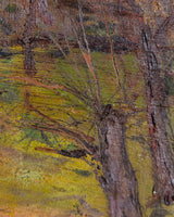 Large Wooded Meadow Landscape Oil Painting, France, Early 20th Century - Lone Fox