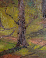 Large Wooded Meadow Landscape Oil Painting, France, Early 20th Century - Lone Fox