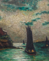 Late 19th Century Coastal Landscape Oil Painting, France - Lone Fox