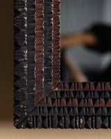 Layered Tramp Art Style Carved Wood Mirror, Early 20th Century - Lone Fox