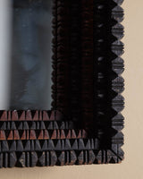 Layered Tramp Art Style Carved Wood Mirror, Early 20th Century - Lone Fox