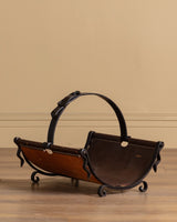 Leather and Iron Log Holder w/ Buckle, France, 1950's - Lone Fox