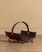 Leather and Iron Log Holder w/ Buckle, France, 1950's - Lone Fox