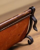 Leather and Iron Log Holder w/ Buckle, France, 1950's - Lone Fox