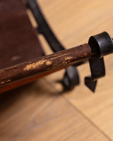 Leather and Iron Log Holder w/ Buckle, France, 1950's - Lone Fox