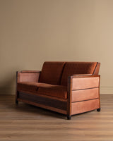 Leather & Fabric Art Deco Style Sofa by Schuiteman, Netherlands, 1970's - Lone Fox