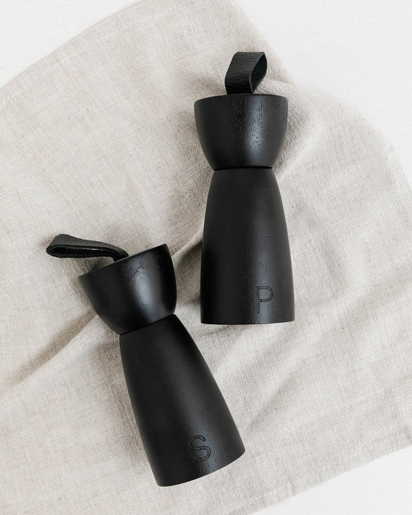 Leather Handle Salt & Pepper Mills - Lone Fox