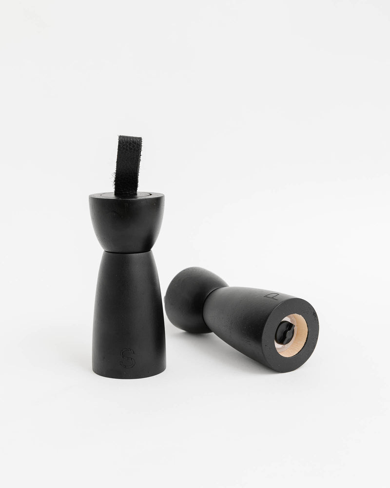 Leather Handle Salt & Pepper Mills - Lone Fox