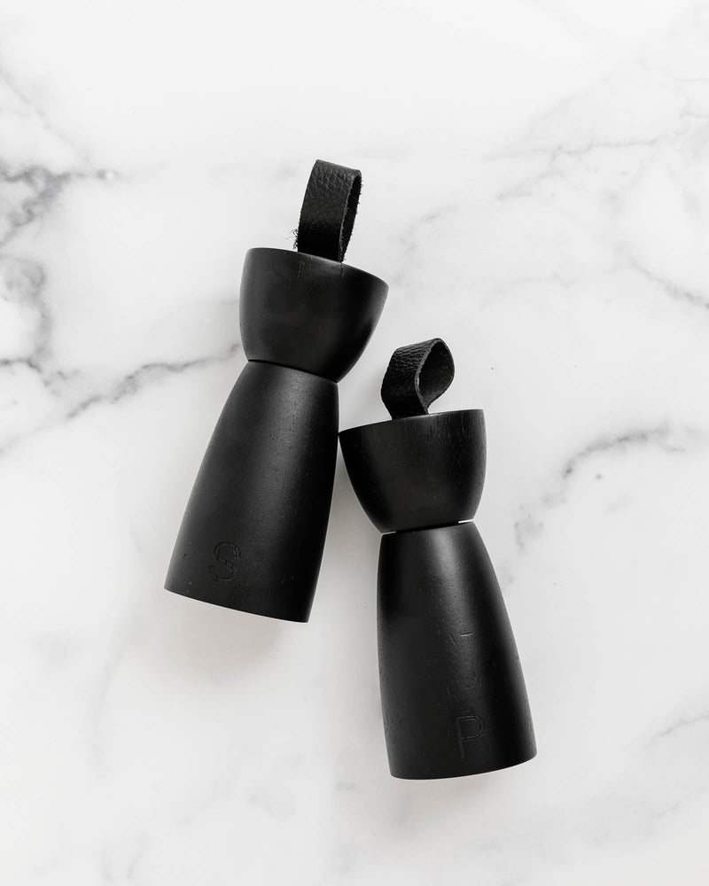 Leather Handle Salt & Pepper Mills - Lone Fox