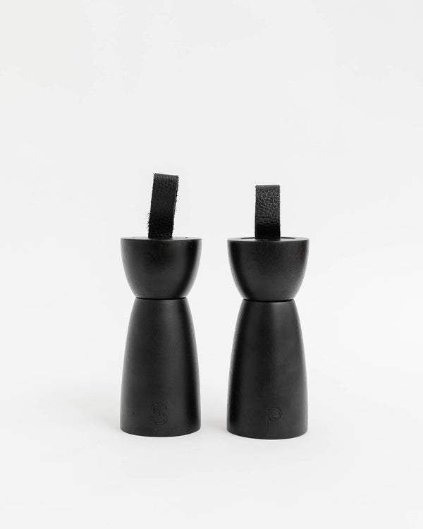 Leather Handle Salt & Pepper Mills - Lone Fox