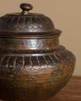 Lidded Hammered Copper Scalloped Bowl - Lone Fox