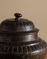 Lidded Hammered Copper Scalloped Bowl - Lone Fox