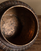 Lidded Hammered Copper Scalloped Bowl - Lone Fox