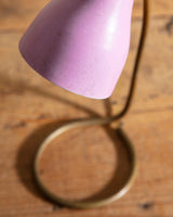 Lilac & Brass Desk Lamp, Italy, 1950's - Lone Fox