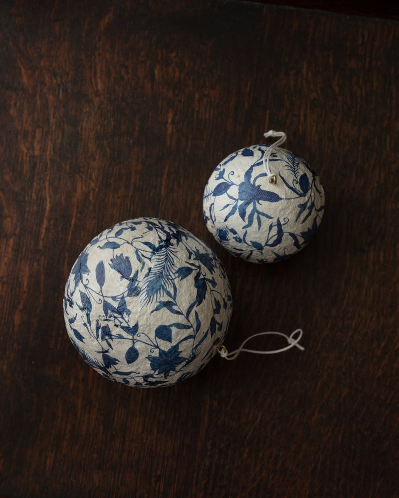 Lillian Paper Mache Ball Ornament - Lone Fox