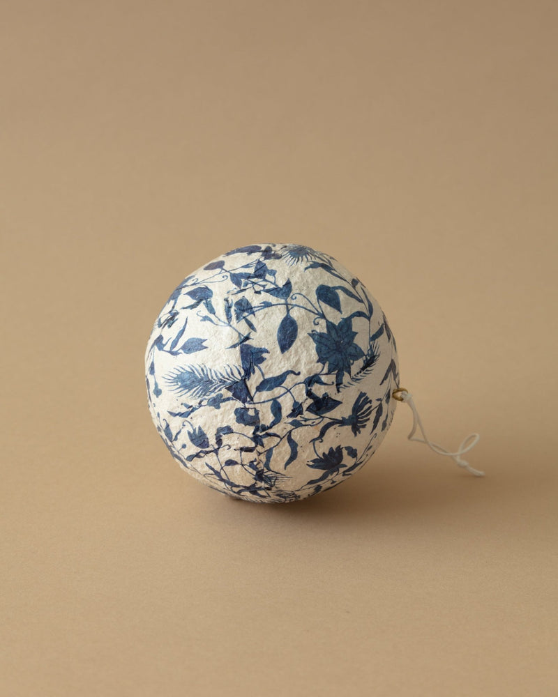 Lillian Paper Mache Ball Ornament - Lone Fox