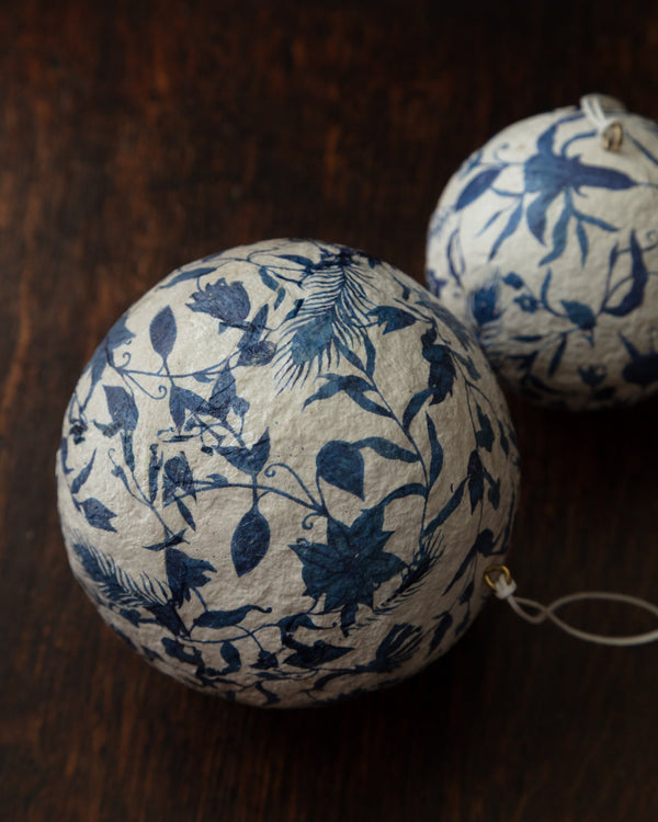 Lillian Paper Mache Ball Ornament - Lone Fox