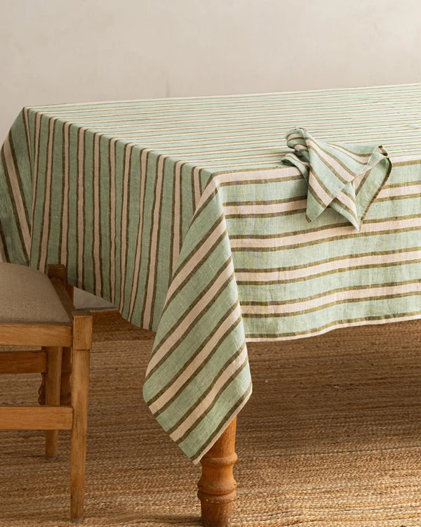 Linen Matilda Stripe Tablecloth - Lone Fox