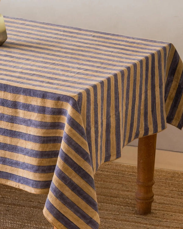 Linen Runyon Stripe Tablecloth - Lone Fox