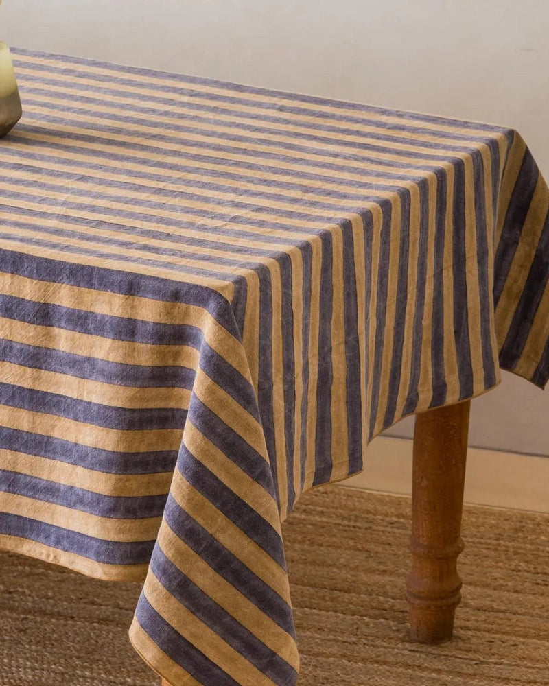 Linen Runyon Stripe Tablecloth - Lone Fox