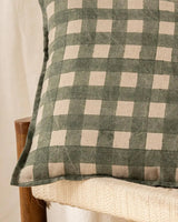 Linen Washed Check 20x20" Pillow Cover - Lone Fox