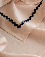 Linen Wavy Tablecloth in Ivory Bloom - Lone Fox