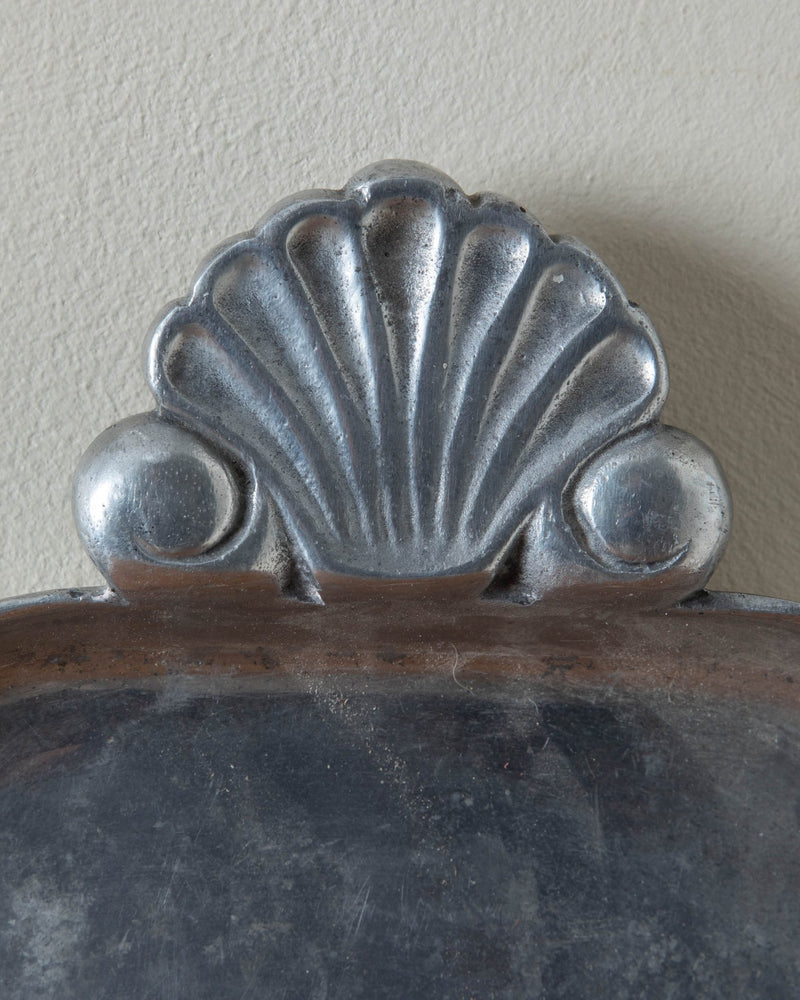 Long Pewter Footed Tray w/ Shell Handles - Lone Fox