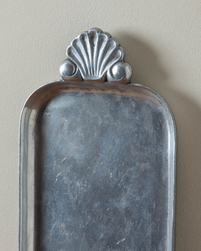 Long Pewter Footed Tray w/ Shell Handles - Lone Fox