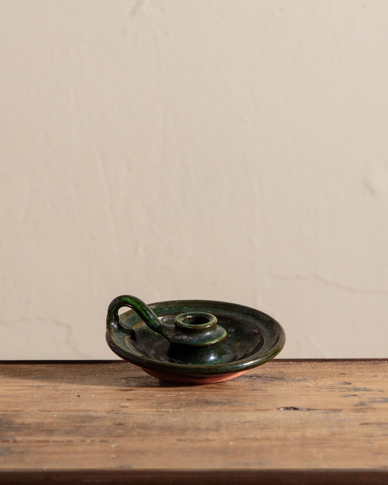 Low Green Studio Taper Holder w/ Handle - Lone Fox